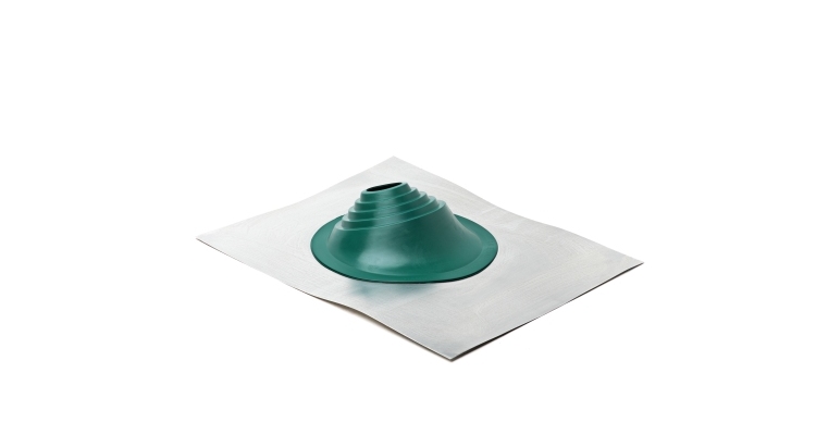 Проходной элемент MF угловой №1 (75-200мм) +240 силиконовый (металлический неокрашенный фланец) зеленый