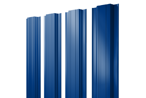 Штакетник Прямоугольный с прямым резом 0,45 PE RAL 5002 ультрамариново-синий