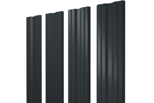 Штакетник Twin с прямым резом 0,45 PE RAL 7016 антрацитово-серый