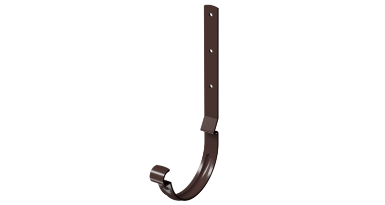 Карнизный крюк для желоба длинный Stal Premium, шоколад