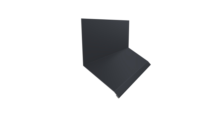 Планка примыкание верхнее к стене фальц Grand Line 150х130х20 0,45 Drap TR RAL 7024 мокрый асфальт (3м)