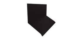 Планка примыкание верхнее к стене фальц 150х130х20 0,5 Satin с пленкой RAL 9005 черный (3м)