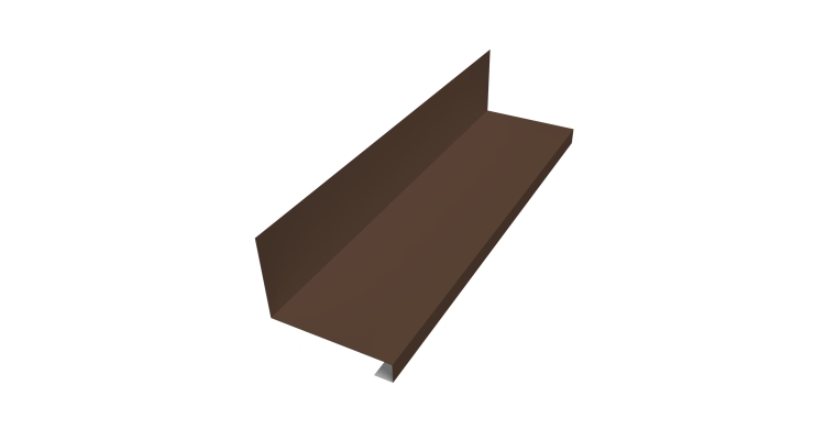 Планка примыкание нижнее к трубе фальц 0,45 Drap RAL 8017 шоколад (3м)
