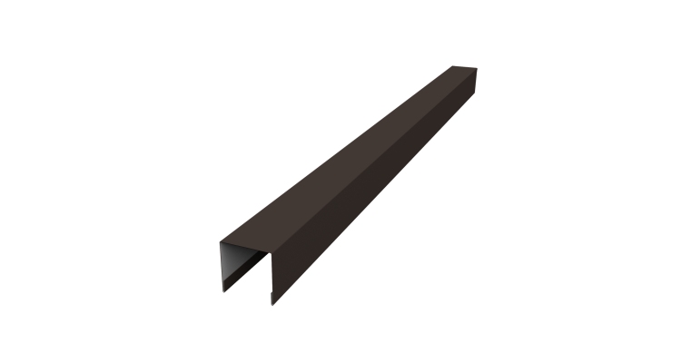 Планка вертикальная лицевая для забора жалюзи Palermo 0,5 Drap TX RR 32 темно-коричневый (2,5м)